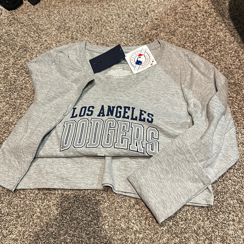 LA Dodgers v neck long sleeve